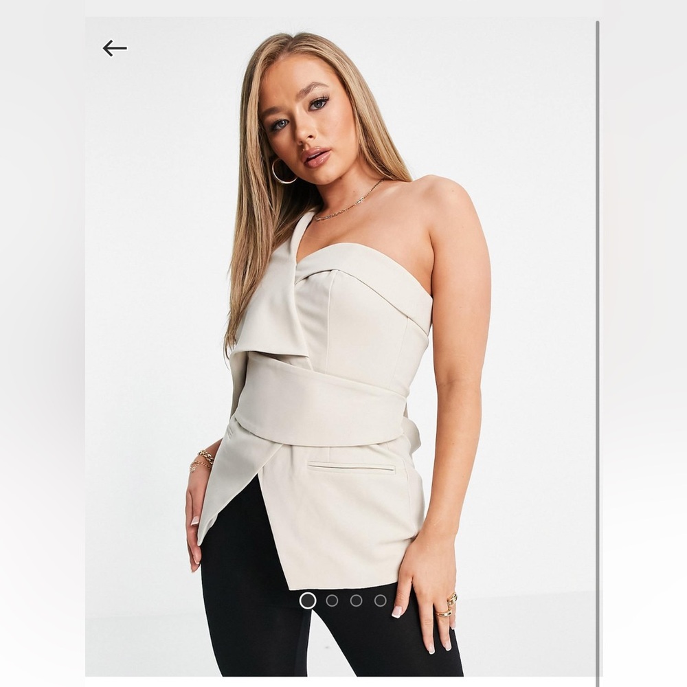 Lavish Alice Cream Cape Blazer with Belt